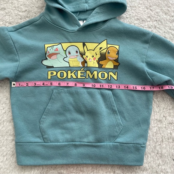 Old Navy Licensed Graphic Pokemon Hooded Sweater, kid's small, turquoise, EUC - Picture 4 of 4
